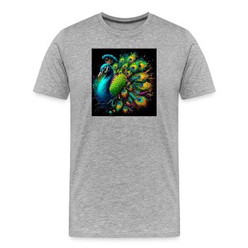 paon - T-shirt bio Premium Homme - gris chiné - Devant - Damien (186cm)
