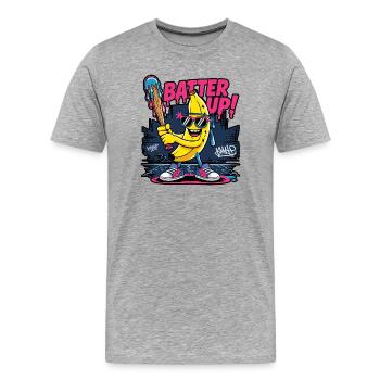 Cool Banana Baseball Neon Style - T-shirt bio Premium Homme - gris chiné - Devant - Damien (186cm)