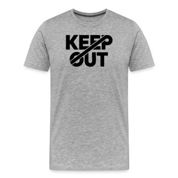 Keep Out Warning Sign - Men's Premium Organic T-Shirt - heather grey - Front - Damien (186cm)