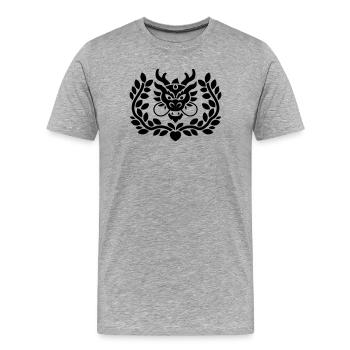 Emblème du dragon - T-shirt bio Premium Homme - gris chiné - Devant - Damien (186cm)