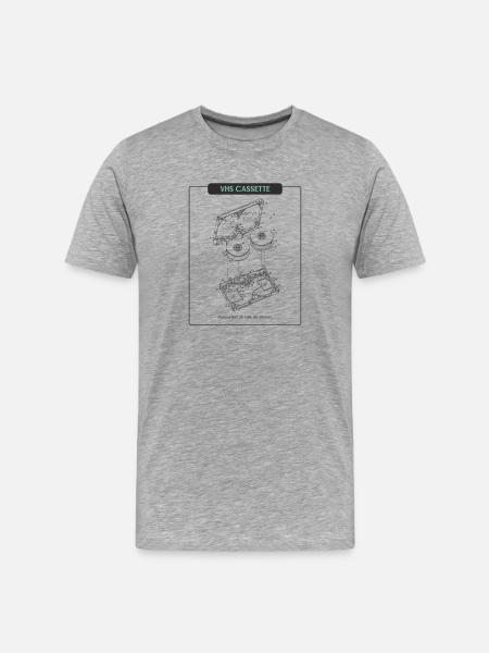 Retro Sketch VHS Tape - Men's Premium Organic T-Shirt - heather grey