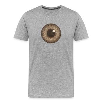 Brown Iris Closeup - Men's Premium Organic T-Shirt - heather grey - Front - Damien (186cm)