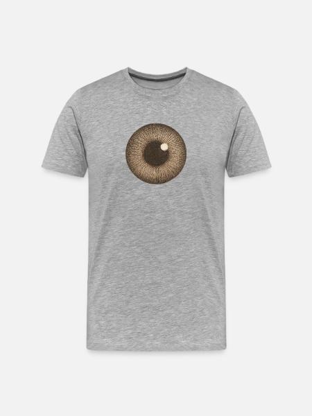 Brown Iris Closeup - Men's Premium Organic T-Shirt - heather grey