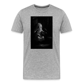 Skurrile Geister und Vögel - Männer Premium Bio T-Shirt - Grau meliert - Vorne - Damien (186cm)