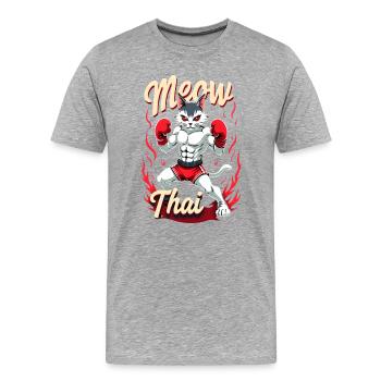 Funny Muay Thai Boxing Muay Thai - Männer Premium Bio T-Shirt - Grau meliert - Vorne - Damien (186cm)