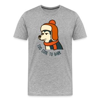 Chien d’hiver trop froid pour aboyer Hysky - T-shirt bio Premium Homme - gris chiné - Devant - Damien (186cm)