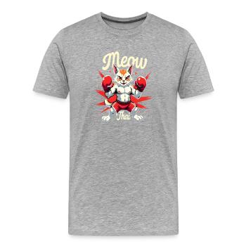 Funny Muay Thai Boxing Muay Thai - Männer Premium Bio T-Shirt - Grau meliert - Vorne - Damien (186cm)