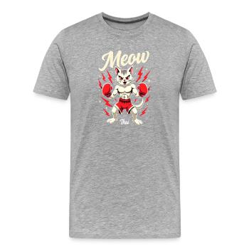 Funny Muay Thai Boxing Muay Thai - Männer Premium Bio T-Shirt - Grau meliert - Vorne - Damien (186cm)