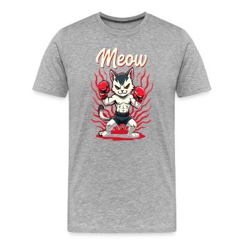 Funny Muay Thai Boxing Muay Thai - Männer Premium Bio T-Shirt - Grau meliert - Vorne - Damien (186cm)