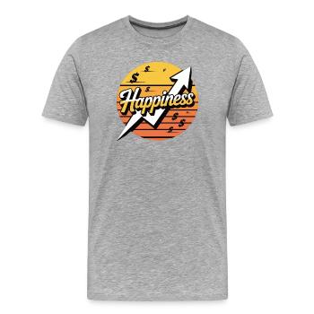 Happiness Upward Course Design - T-shirt bio Premium Homme - gris chiné - Devant - Damien (186cm)