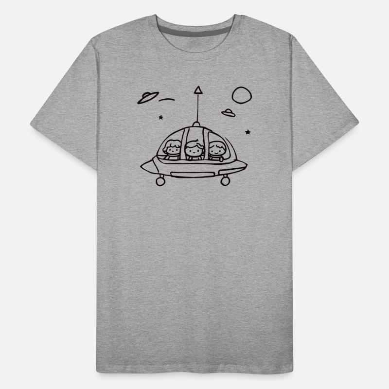 Small UFO crew in space Men's Premium Organic T-Shirt