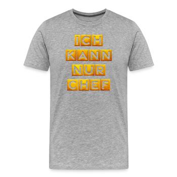 CHEF - Männer Premium Bio T-Shirt - Grau meliert - Vorne - Damien (186cm)
