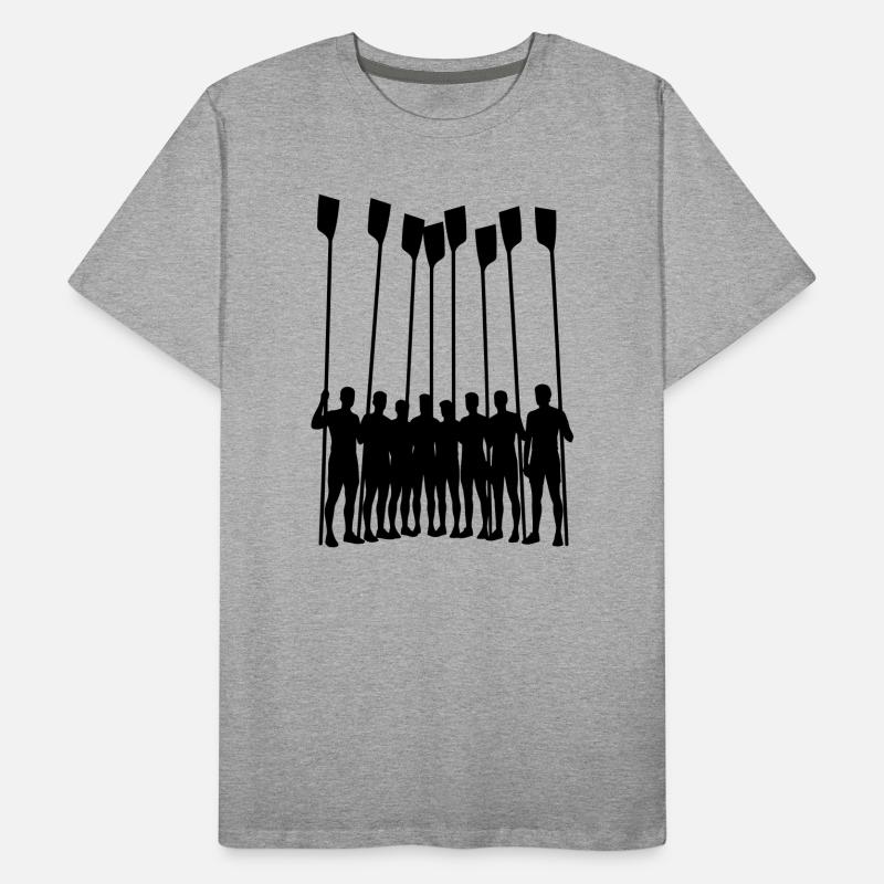 Équipe d’aviron Silhouette – Huit avec sangles | Ramer T-shirt bio Premium Homme