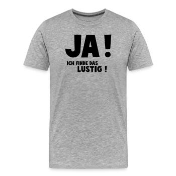 Funny - Men's Premium Organic T-Shirt - heather grey - Front - Damien (186cm)