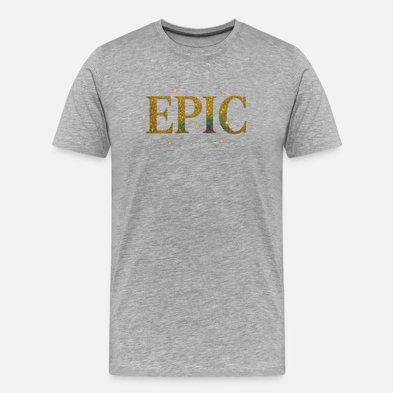 Episches Glitzer EPIC Design - Männer Premium Bio T-Shirt - Grau meliert