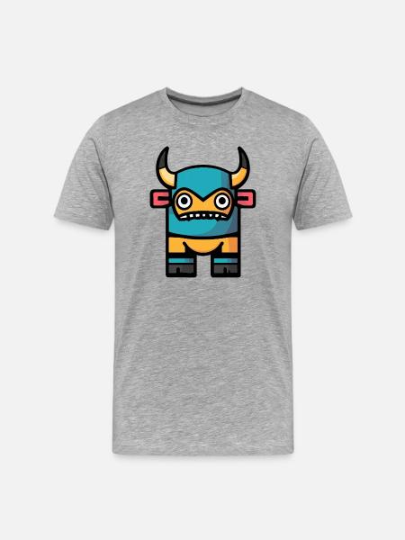 Bull Halloween Comic Bull - Men's Premium Organic T-Shirt - heather grey