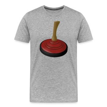 2025-STOCK DE GLACE-ROUGE - T-shirt bio Premium Homme - gris chiné - Devant - Damien (186cm)