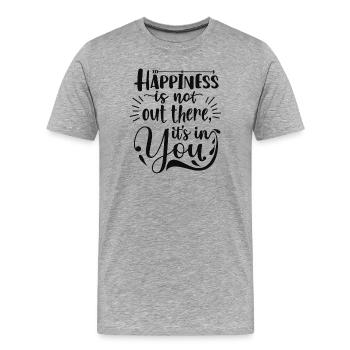 Bonheur en Vous - T-shirt bio Premium Homme - gris chiné - Devant - Damien (186cm)