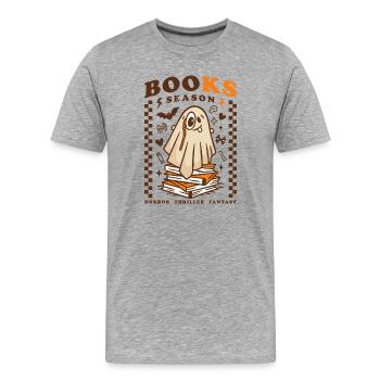Livres Saison Mignon Fantôme – Horreur Thriller Fantasy - T-shirt bio Premium Homme - gris chiné - Devant - Damien (186cm)