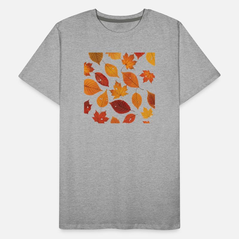 Autumn Leaf Pattern Men's Premium Organic T-Shirt