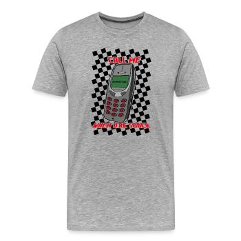 Appelle-moi quand tu es sobre - T-shirt bio Premium Homme - gris chiné - Devant - Damien (186cm)