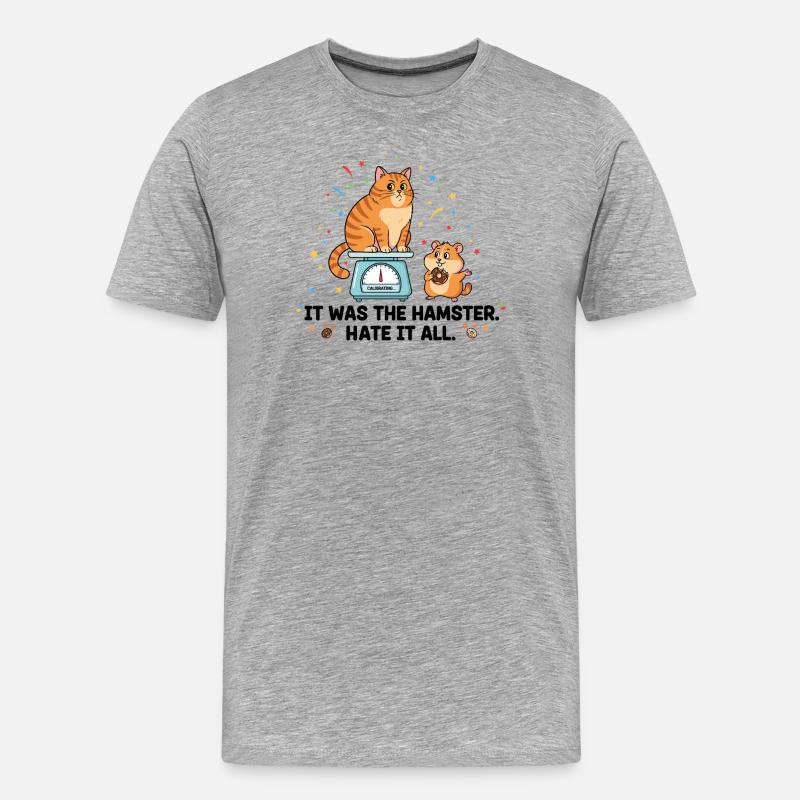 Es war der Hamster - Männer Premium Bio T-Shirt - Grau meliert