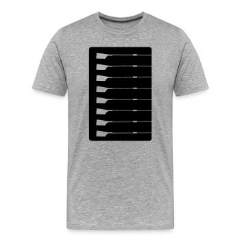 Achter Ruder – Silhouette  - Männer Premium Bio T-Shirt - Grau meliert - Vorne - Damien (186cm)