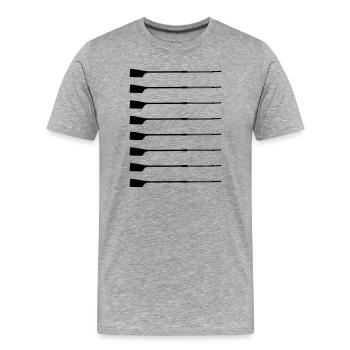 Achter-Ruder – Silhouette  - Männer Premium Bio T-Shirt - Grau meliert - Vorne - Damien (186cm)