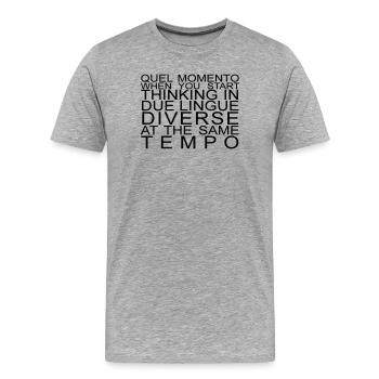 phrase ambiguë - T-shirt bio Premium Homme - gris chiné - Devant - Damien (186cm)
