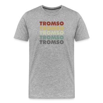 Drapeau de la Norvège - Tromsø - Norvège - Norvège - T-shirt bio Premium Homme - gris chiné - Devant - Damien (186cm)