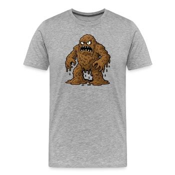 Braunes Schleimmonster  - Männer Premium Bio T-Shirt - Grau meliert - Vorne - Damien (186cm)