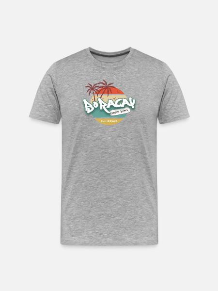 White Beach Boracay, Philippines - Men's Premium Organic T-Shirt - heather grey