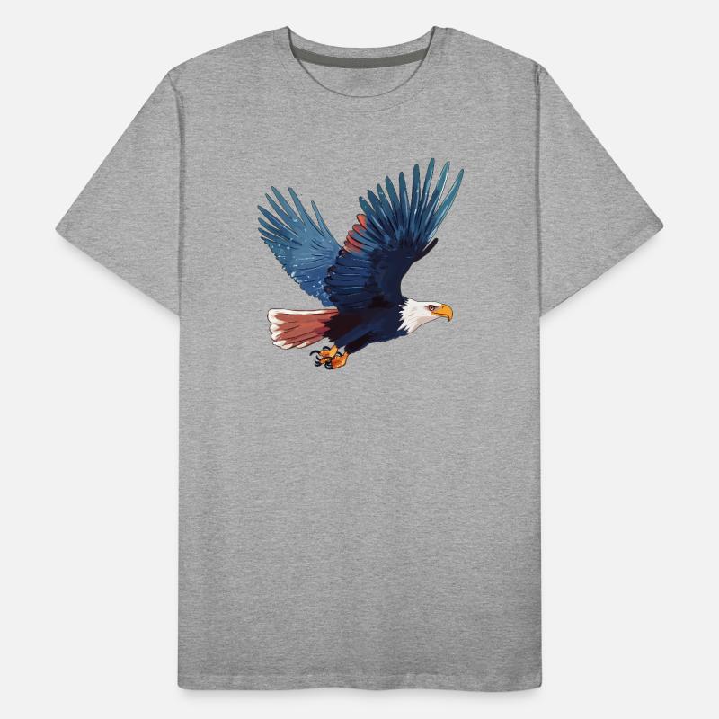 Pygargue à queue blanche en vol T-shirt bio Premium Homme