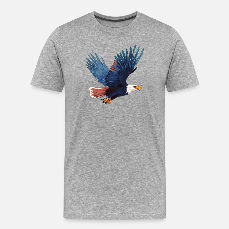 White-tailed eagle in flight - Men's Premium Organic T-Shirt - heather grey