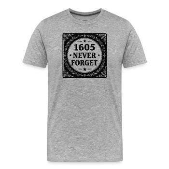 Black Gunpowder Stamp  - Men's Premium Organic T-Shirt - heather grey - Front - Damien (186cm)