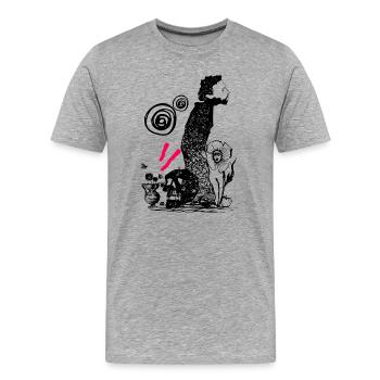 DER REISENDE - Männer Premium Bio T-Shirt - Grau meliert - Vorne - Damien (186cm)