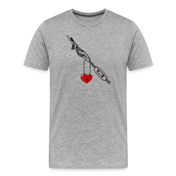 1404_hartje - Männer Premium Bio T-Shirt - Grau meliert - Vorne - Damien (186cm)