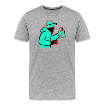 Neon Graffiti Sprayer - Men's Premium Organic T-Shirt - heather grey - Front - Damien (186cm)