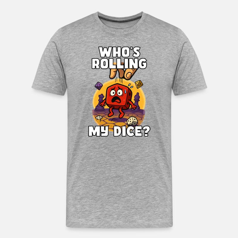 Wer würfelt? - Männer Premium Bio T-Shirt - Grau meliert