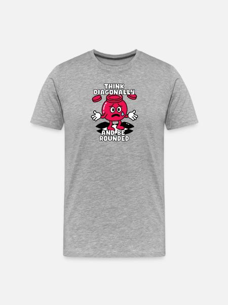 Think Diagonally, Be a Checker - Men's Premium Organic T-Shirt - heather grey
