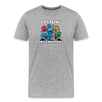 Que je roque aussi mes émotions - T-shirt bio Premium Homme - gris chiné - Devant - Damien (186cm)