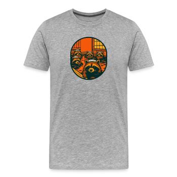 Waschbär Heiße Quelle - Männer Premium Bio T-Shirt - Grau meliert - Vorne - Damien (186cm)