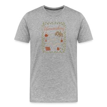 Aimé par un chien de sauvetage - T-shirt bio Premium Homme - gris chiné - Devant - Damien (186cm)