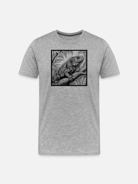 Iguana in the jungle ! - Men's Premium Organic T-Shirt - heather grey
