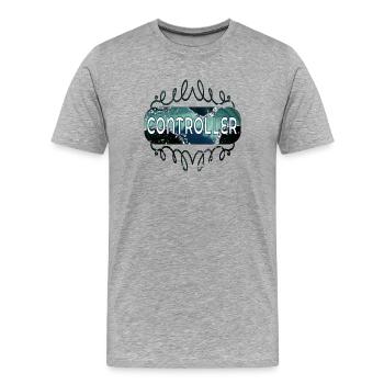 Contrôleur de profession - T-shirt bio Premium Homme - gris chiné - Devant - Damien (186cm)
