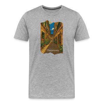 Valldemossa - Majorque - T-shirt bio Premium Homme - gris chiné - Devant - Damien (186cm)
