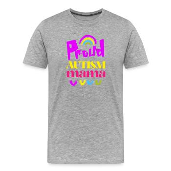 Proud Autism Mama - Men's Premium Organic T-Shirt - heather grey - Front - Damien (186cm)