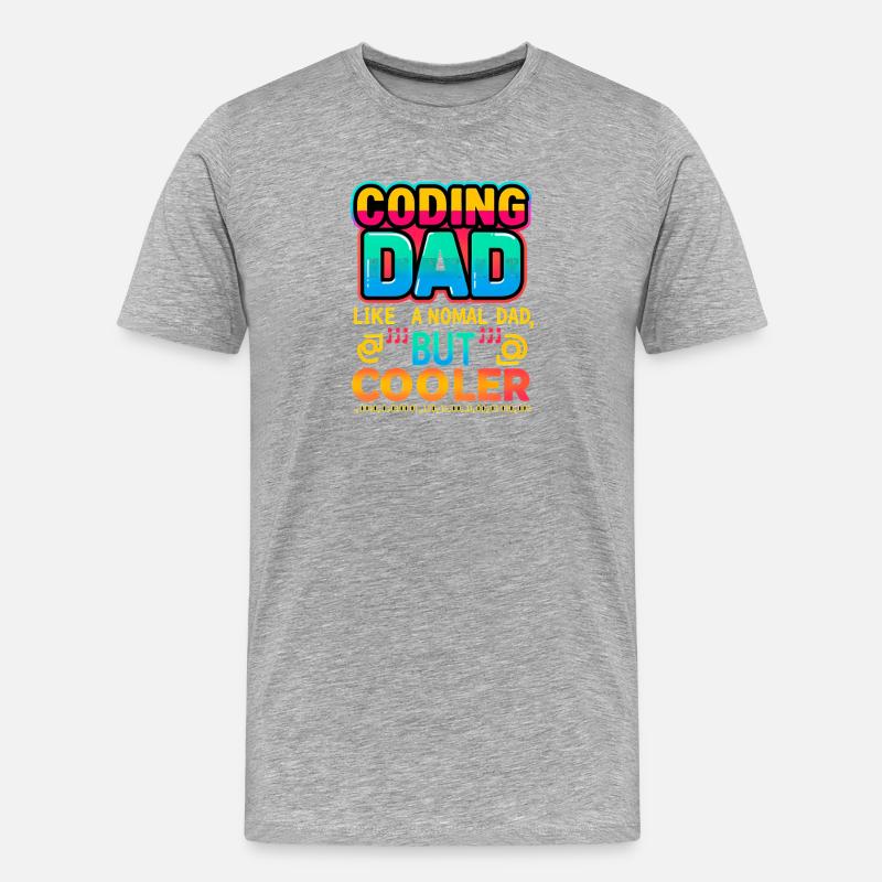 Programmieren Papa Cooler, Programmierer - Männer Premium Bio T-Shirt - Grau meliert