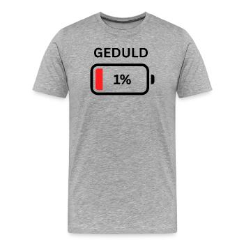 Patience - 1 % Design - T-shirt bio Premium Homme - gris chiné - Devant - Damien (186cm)