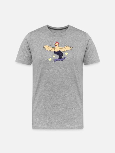 Joyeuse poule-sirène - T-shirt bio Premium Homme - gris chiné